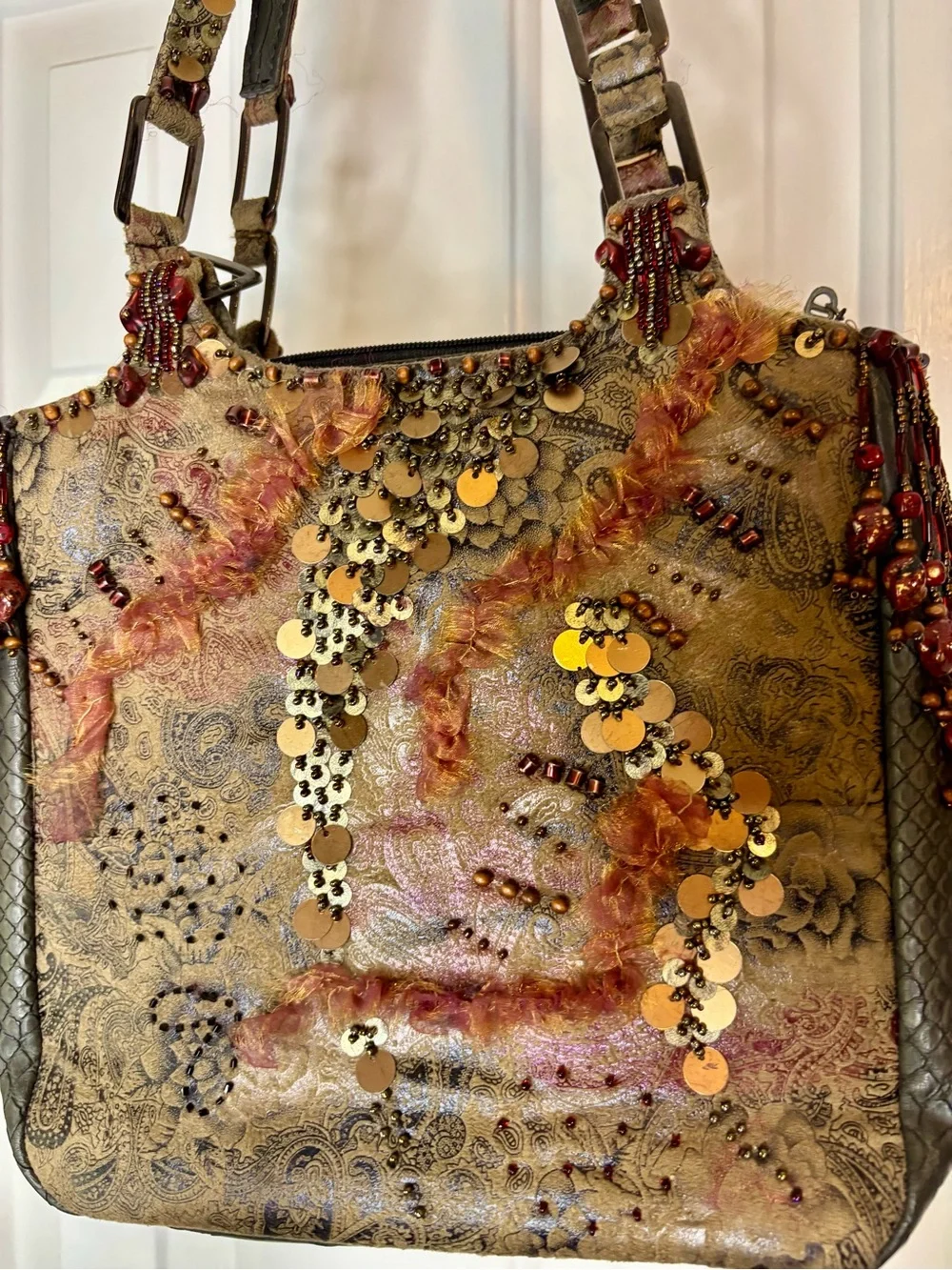 Mary Frances ornate leather